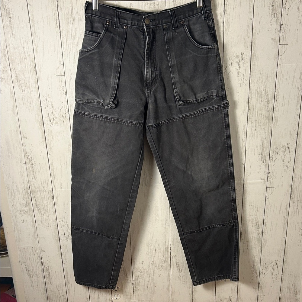 Dickies Charcoal Gray cargo heavy duty  work pants men size medium denim